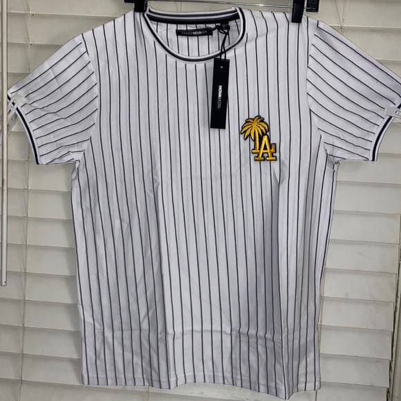 Men’s Pinstripe T-Shirt - Picture 1 of 3